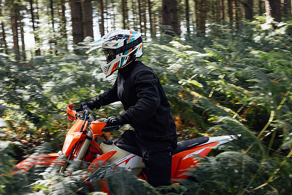 KTM Enduro Motorcycle amongst bracken
