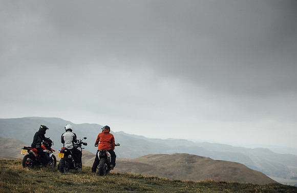 Three riders admire the view at KTM sweetlamb academy