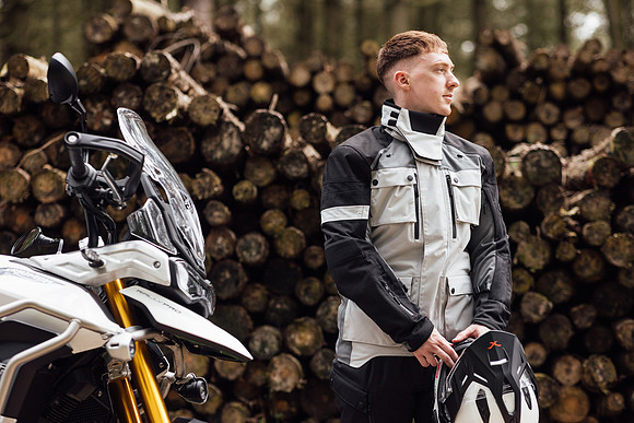 Adventure bike lifestyle shoot with Merlin bike gear