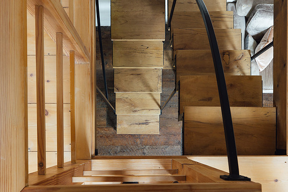 Minimalist staircase at Penffynnon Cottage