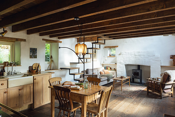 The main living space at Penffynnon Cottage