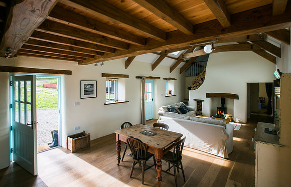 Downstairs living space at Nantwen Holiday Cottage
