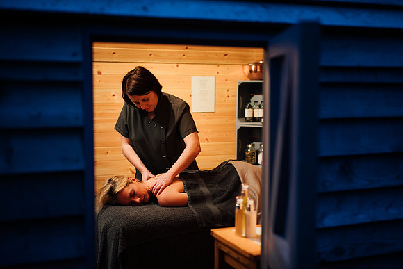 Masseuse at work at Scolton Manor, Pembrokeshire