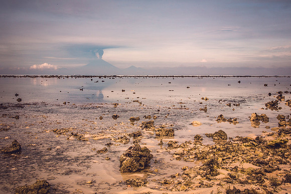 View towards Mount Agung from Gili Trawangen