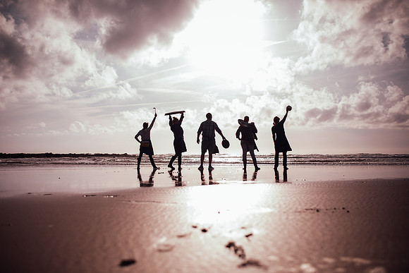 Sillouette of the Pembrokeshire beach foods team