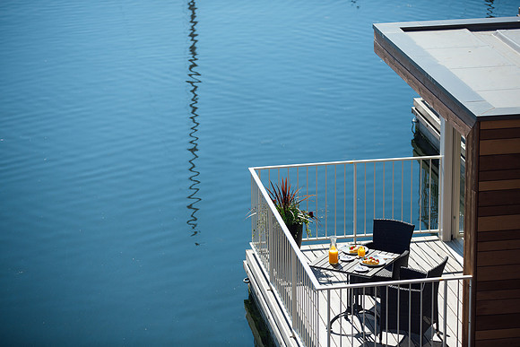 Breakfast is service right on the water in Milford haven