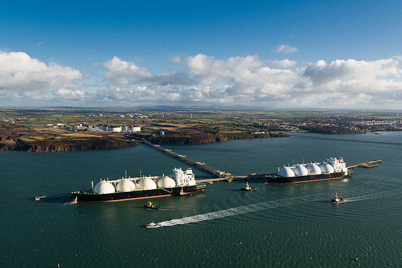 Industrial Aerial Photography - Moss Sphere LNG Tankers