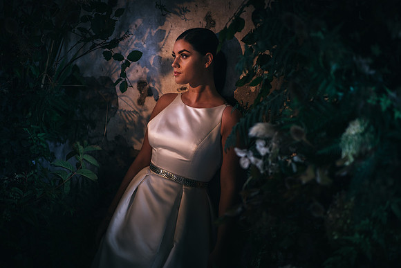 White Bride photoshoot at Llansteffan Castle weddings