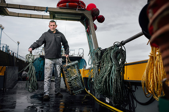 Fisherman at work in Milford Marina, captured for Onboard magazine