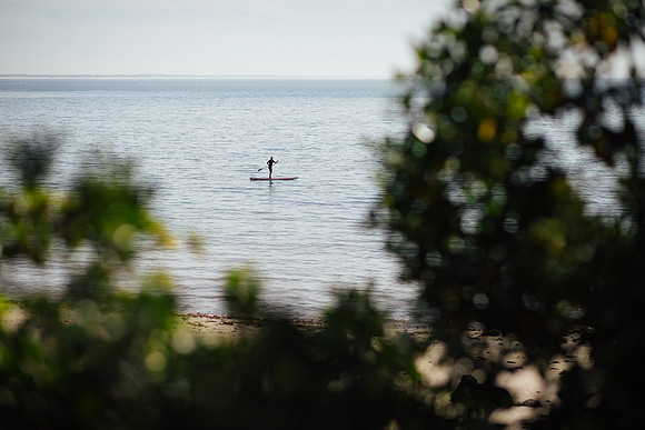 Paddleboarder on the west coast of portugal