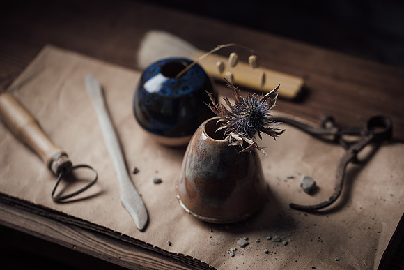 Studio lit image of Mena ceramics pottery