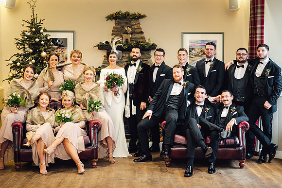 Bridal party at Gellifawr
