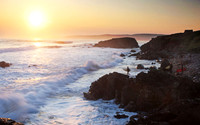 Freshwater West Surfer Sunset